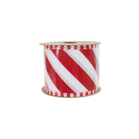 63mm Candy Ribbon 2.7m Candy Cane Stripe - AVAIL OCT 2024
