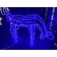 3D Blue LED Reindeer Feeding Rope Light Motif