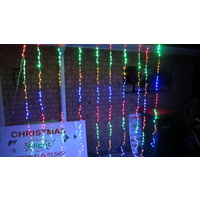 Multi LED Waterfall Curtain 2.4m x 2.4m (see video in description)