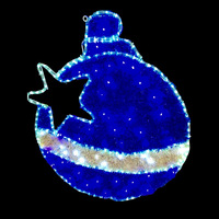 Blue and White Tinsel Bauble Rope Light Motif