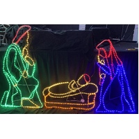 Large LED 3 Piece Rope Light Nativity 