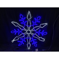 36V Blue and White Snowflake Rope Light Motif