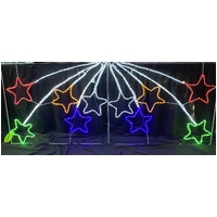 210cm x 88cm 10 Flashing LED Stars Rope Light Motif
