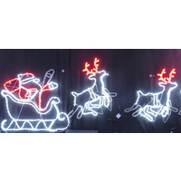 LED Waving Santa/ Sleigh with 2 Flying Reindeer