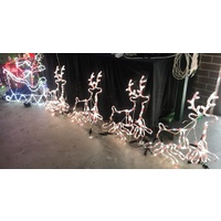 LED Santa Sleigh+ 4 Running Reindeer