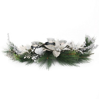 90cm Silver Poinsettia Centre Piece