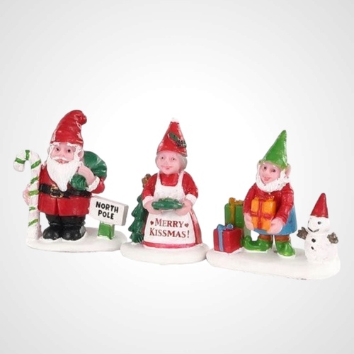 Lemax Christmas Garden Gnomes, Set of 3 - taking orders for 2022