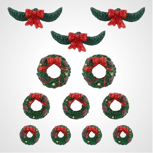 Garland and Wreaths, Set of 12 