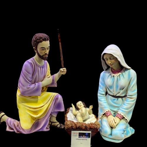 New 3 Piece Resin Nativity