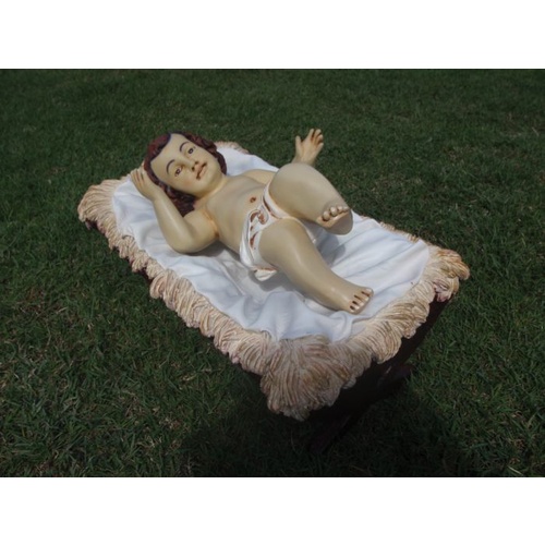 Resin Baby Jesus Nativity in Crib