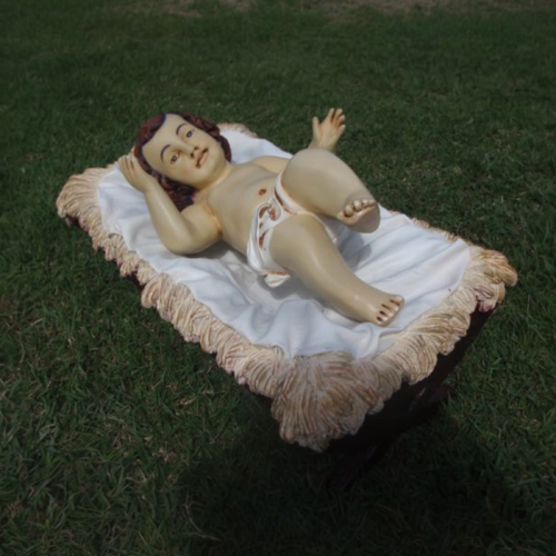 Resin Baby Jesus Nativity in Crib
