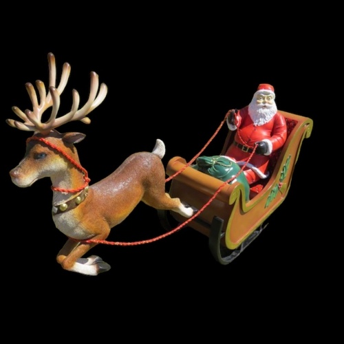 Medium Sized Santa Sleigh and Reindeer 
