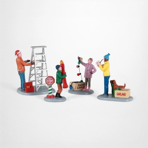 Lemax Getting Ready To Decorate, Set of 4