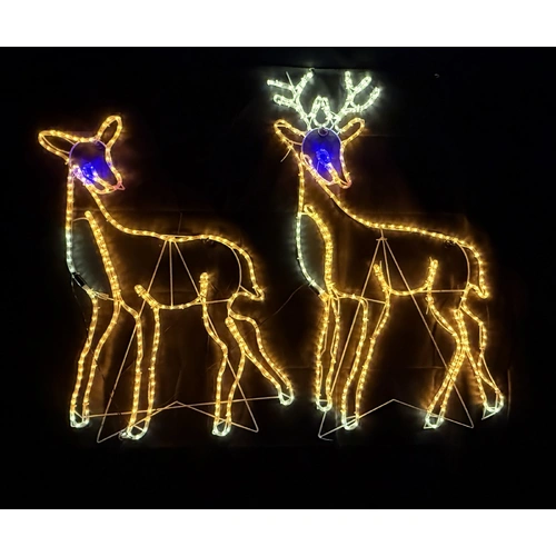 Two Reindeer Rope Light Motif 