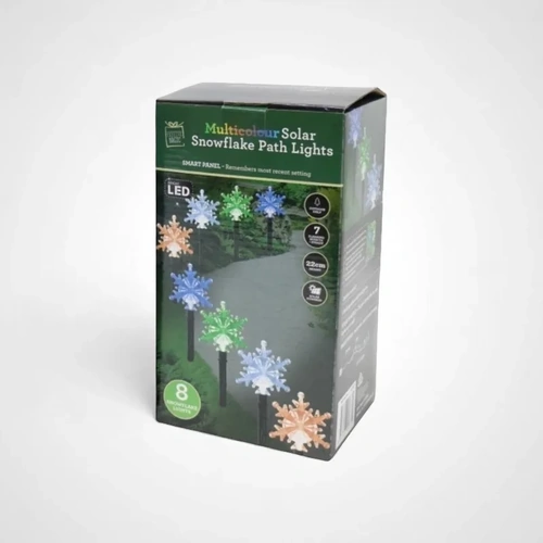 Multi Solar Snowflake Path Lights - 8   piece