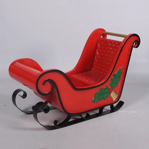 Resin Kiddie Sleigh with Mistletoe 