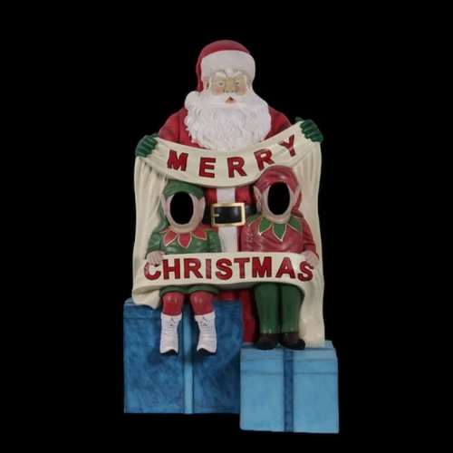 Resin Merry Christmas Santa Elf Photo Op