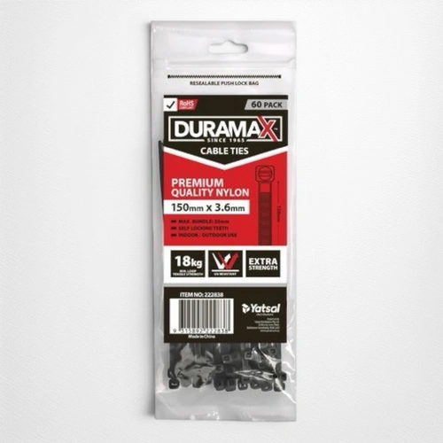 150mm Black Cable Ties (60 pieces)