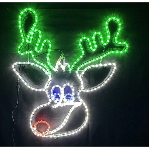 Reindeer Face Rope Light Motif 