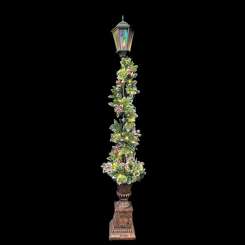 7 FT Pre-Lit Decorated Lamp Post