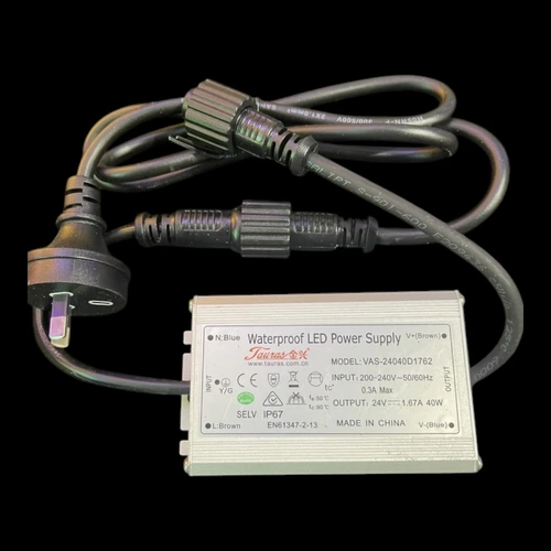 40 Watt 24V transformer for 10m warm white strings