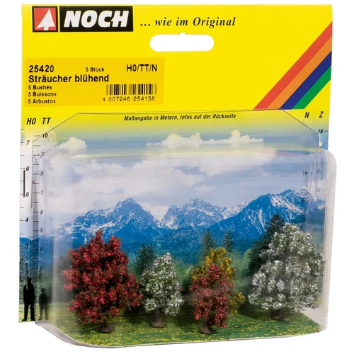 NOCH 25420 - 5 x Bushes in Blossom - 3-4cm high