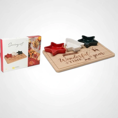 4pc Bamboo Serving Tray Set 