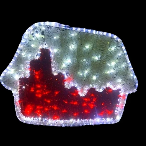  Snow Cabin Rope Light Motif