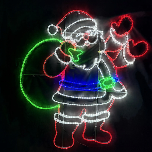 Large Santa Waving Rope Light Motif
