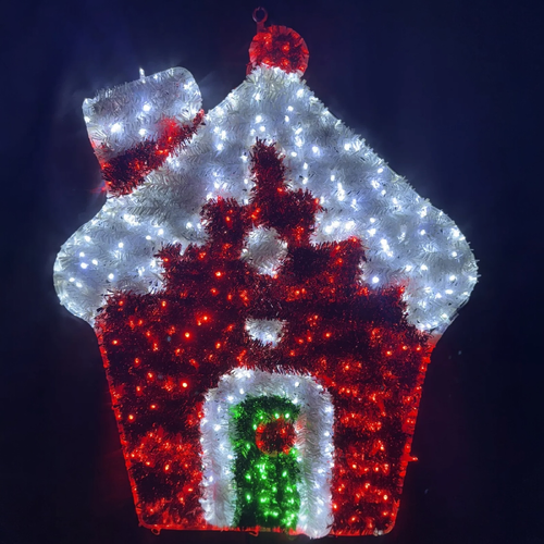 Candy Santa House Rope Light Motif 