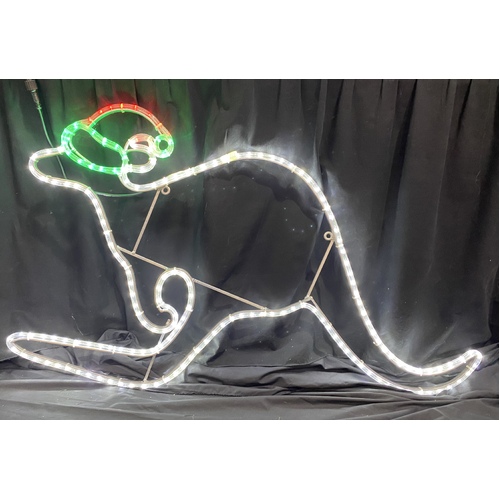 LED Kangaroo with Christmas Hat 