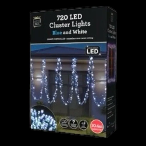 10.4m LED Blue and White Cluster Light