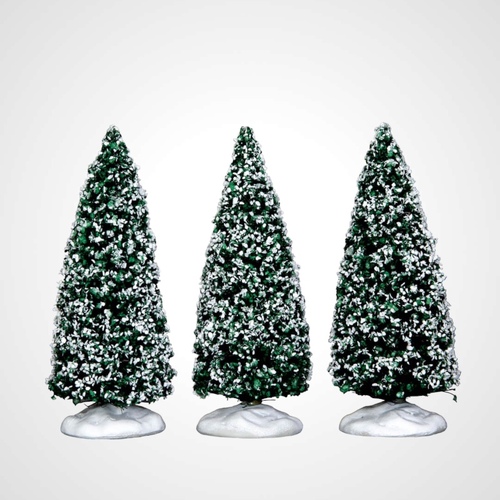 Lemax 4in. Snowy Juniper Tree Set of 3 -Avail August 2024