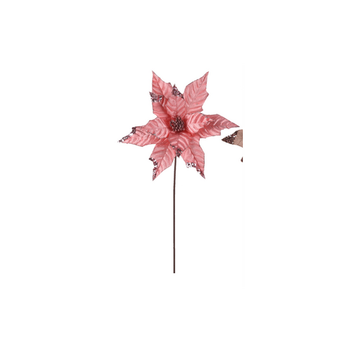 Pale Pink Velour Poinsettia 50cm