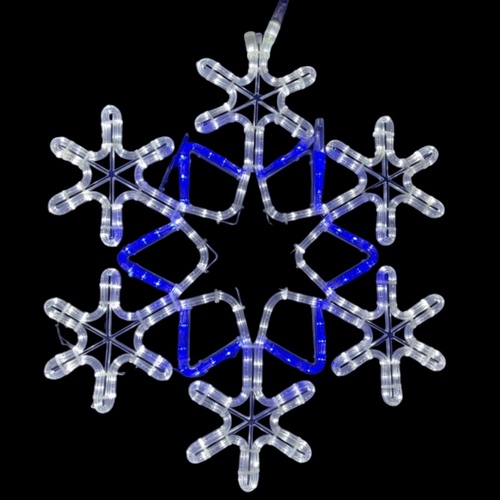 LED Blue and White Snowflake Rope Light Motif - FREE SHIPPING