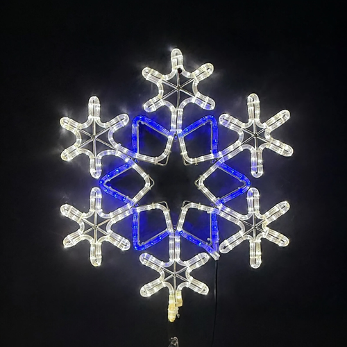 Blue and White Snowflake Rope Light Motif 