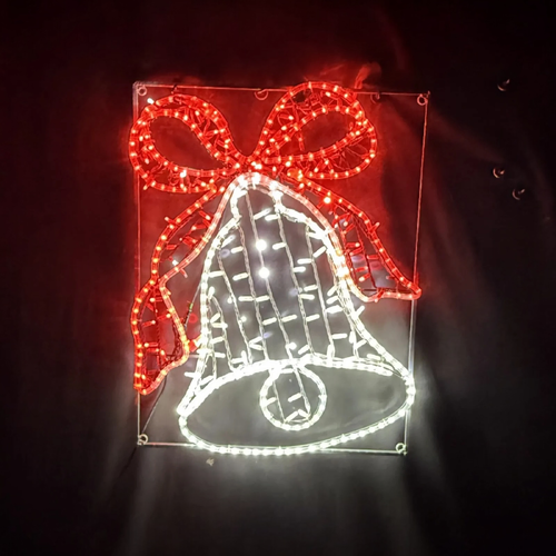 Bell with Red Ribbon Rope Light Motif