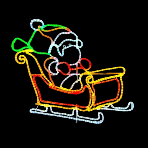 140cm Sleigh with Santa Rope Light Motif