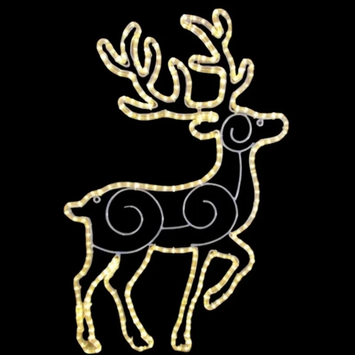 2D Warm White Reindeer Rope Light Motif