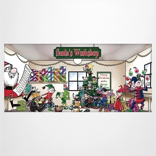 Elf Garage Christmas Banner