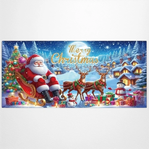 Sleigh Garage Christmas Banner