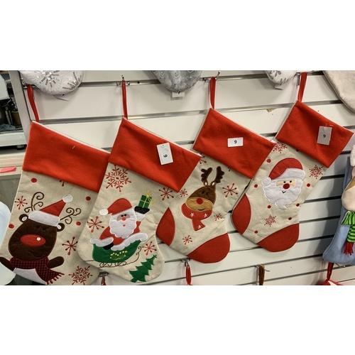 Christmas Stockings with Embroidery- 4 assorted choices