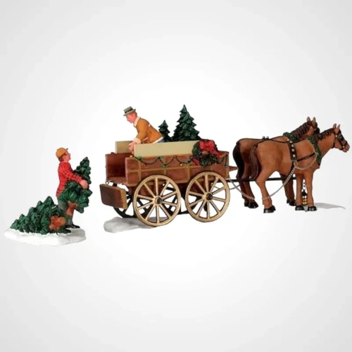 Lemax Christmas Tree Wagon, Set of 2 