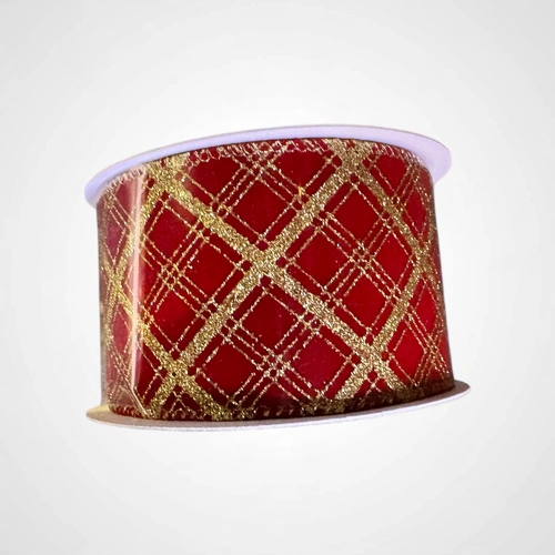 Red Velour Ribbon w/Glitter Detail A