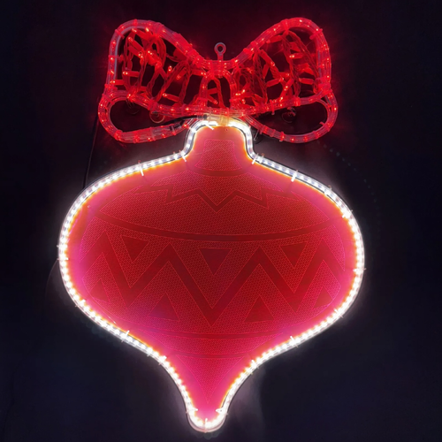 Bauble with Red Ribbon Rope Light Motif 
