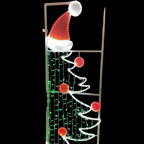 LED Christmas Tree with Hat Rope Light Motif 
