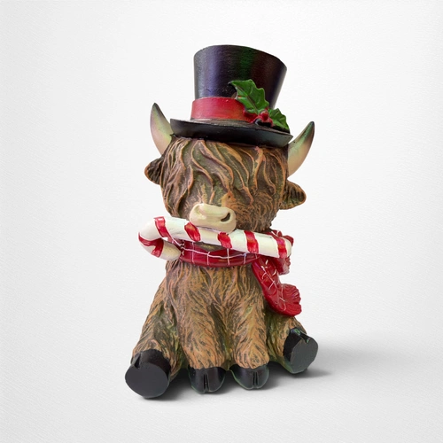 Resin Highland Cow with Top  Hat