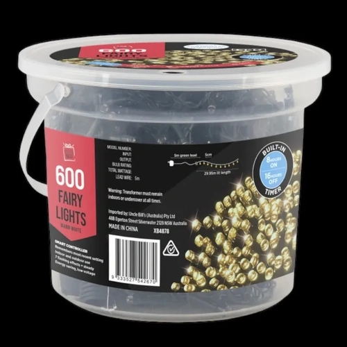 29.95m Warm White Strings with 600 Bulbs