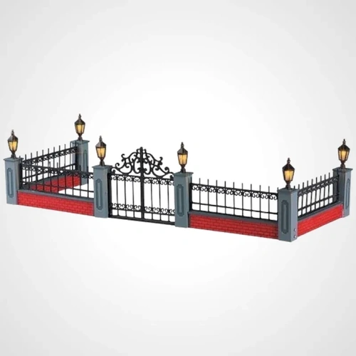 Lemax Lighted Wrought Iron Fence, Set of 5