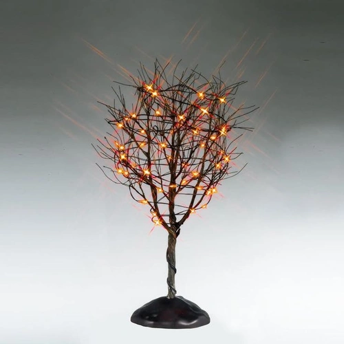 Lemax 9 in. Dry Tree With Orange Lights -PREORDER